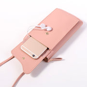 ミニショルダーバッグ スマホポーチ お財布ポシェット 女性用 PUレザー 軽量 大容量 小物入れ 縦型 薄型 斜めがけ 肩掛け