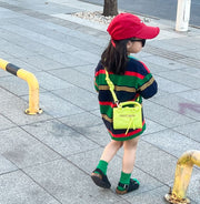 子供用 ショルダーバッグ ポシェット キッズ ベビー 2WAY レザー調 ハンドバッグ 鞄 肩掛け 斜めかけ 手提げ ミニショルダー ローズ ホワイト ブラウン ブラック グリーン