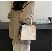 ミニトートバッグ ハンドバッグ 鞄 レディース 女性用 カバン 手提げ ボタン ファスナー ジッパー 四角形 スクエア型 花柄 可愛い おしゃれ カジュアル お出掛け 婦人用