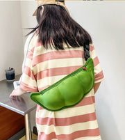 ボディバッグ レディース メンズ 男女兼用 バッグ かばん ショルダーバッグ かわいい 可愛い おしゃれ 目立つ 面白い おもしろい エンドウ豆 枝豆 緑