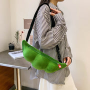 ボディバッグ レディース メンズ 男女兼用 バッグ かばん ショルダーバッグ かわいい 可愛い おしゃれ 目立つ 面白い おもしろい エンドウ豆 枝豆 緑