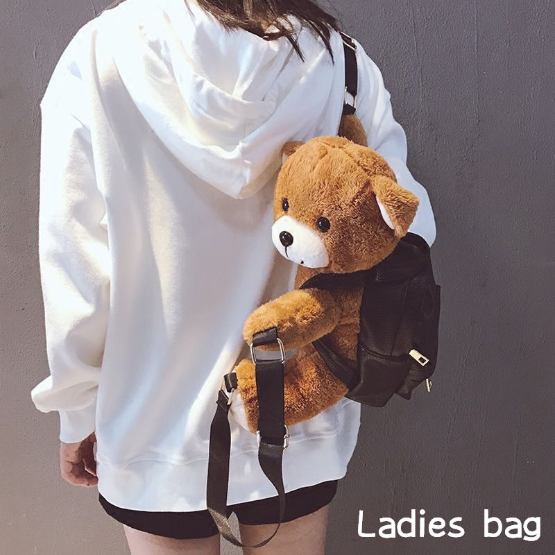リュックサック レディース 女性用 バッグ かばん 小さめ くま クマ もこもこ フェイクレザー 可愛い おしゃれ カジュアル カバン 鞄 おでかけ