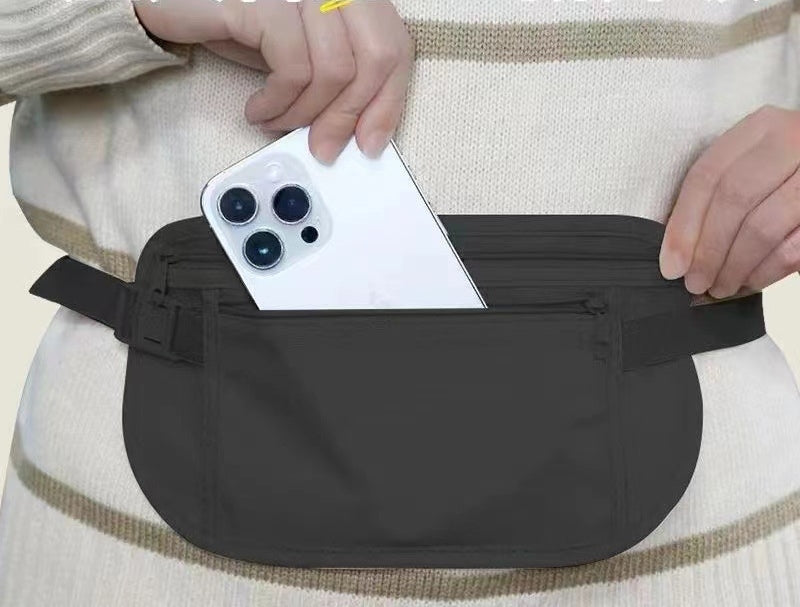 セキュリティポーチ ウエストポーチ シークレットポーチ ウエストバッグ 薄型 旅行用ポーチ 商品画像2