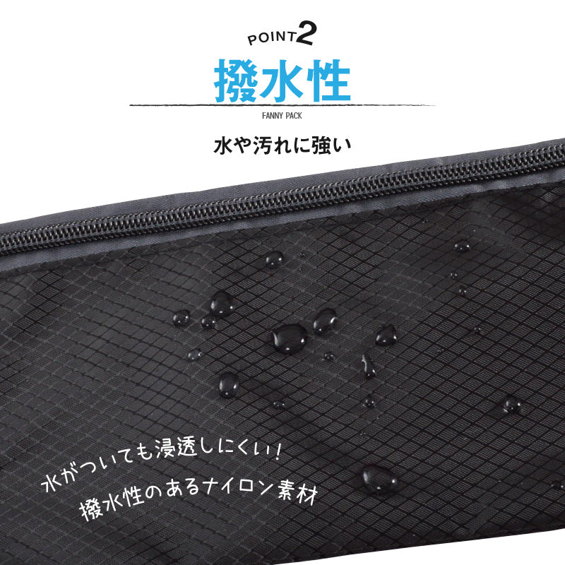 ウエストバッグ ウエストポーチ 男女兼用 バッグ 鞄 無地 商品画像4