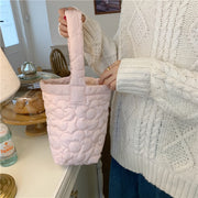 ミニトートバッグ 手提げかばん レディース 肩掛け ハンドバッグ 鞄 キルティング 花柄 立体感 ふっくら お買い物 女性用 シンプル 可愛い 外出 お出掛け 普段使い デイリー