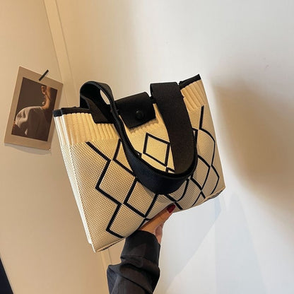 トートバッグ ニットバッグ ショルダーバッグ 肩掛け鞄 レディース 女性 商品画像4