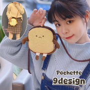 ポシェット キッズ ジュニア バッグ 鞄 ミニショルダー ショルダーバッグ ユニーク パン 顔 フェイス 個性的 カジュアル かわいい おしゃれ 女の子 男の子 女子 男子 おもしろ