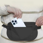 セキュリティポーチ 旅行用品 貴重品管理 ウエストポーチ シンプル 無地 薄型 薄い スリム フィット 海外旅行 財布 パスポート 収納ポーチ 防犯対策 盗難防止 目立たない
