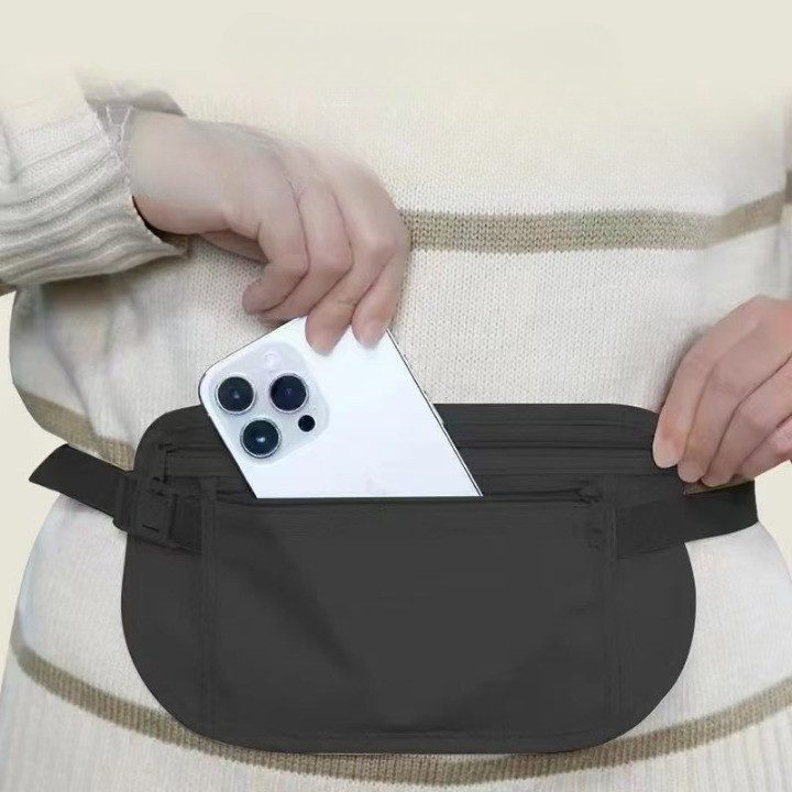 セキュリティポーチ 旅行用品 貴重品管理 ウエストポーチ シンプル 無地 商品画像3