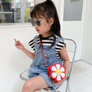 ポシェット キッズ 子供用 女の子 かばん 鞄 ショルダーバッグ 斜め掛け 肩掛け フラワー お花 ファスナー レザー調 フェイクレザー キュート かわいい おしゃれ 子ども