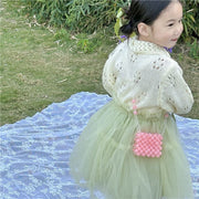 ショルダーバッグ ポシェット 女の子用 ガール 子ども用 キッズ 鞄 かばん バッグ 斜め掛け 肩掛け ミニバッグ 肩紐 カラフル かわいい おしゃれ