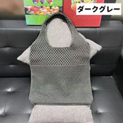 トートバッグ ニット レディース 女性 婦人 鞄 バッグ カバン ショルダー 肩掛け 手提げ 編みバッグ 大容量 メッシュ シンプル カジュアル お洒落 買い物 普段使い お出掛け 使いやすい