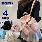 バックパック リュックサック レディース bag 鞄 大容量 軽量 フラップ ポケット ファスナー カジュアル 無地 シンプル おしゃれ ブラック ピンク ブルー