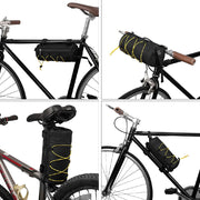 フロントバッグ 自転車用バッグ 自転車用アクセサリー サドル フレーム 筒型 ショルダーバッグ 撥水 ファスナー マジック テープ ポケット 無地 ブラック カジュアル おしゃれ