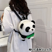 リュックサック ミニリュック ぬいぐるみ パンダ レディース 女性 婦人 鞄 カバン かばん 小さめ ファスナー かわいい キュート もこもこ
