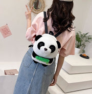 リュックサック ミニリュック ぬいぐるみ パンダ レディース 女性 婦人 鞄 カバン かばん 小さめ ファスナー かわいい キュート もこもこ