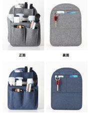 バッグインバッグ インナーバッグ 小物入れ 収納 ポケット付き スナップボタン ファスナー 防水 シンプル 整理 仕分け 化粧道具 メイク道具 スッキリ 旅行 お出かけ 便利