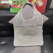 トートバッグ ニット 編みバッグ レディース 鞄 カバン 肩掛け 手提げ 女性用 婦人用 大容量 メッシュ シンプル カジュアル おしゃれ 買い物 お出掛け