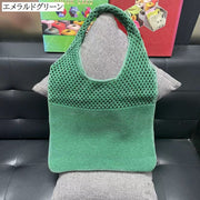 トートバッグ ニット 編みバッグ レディース 鞄 カバン 肩掛け 手提げ 女性用 婦人用 大容量 メッシュ シンプル カジュアル おしゃれ 買い物 お出掛け
