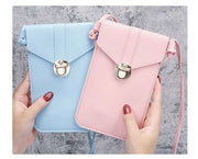 スマホショルダー スマホポーチ ミニショルダーバッグ ポシェット レザー調 レディース bag 操作可能 フラップ 縦長 斜め掛け 背面クリア ポケット付 ブラック レッド ピンク ブルー グレー