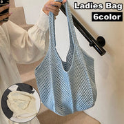 ショルダーバッグ ニットバッグ レディース 女性 鞄 カバン ニット 大容量 軽量 収納 肩掛け 手提げ 通勤 通学 シンプル カジュアル おしゃれ