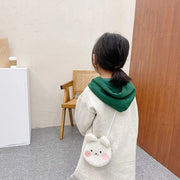 ポシェット ショルダーバッグ キッズ 子供用 子ども用 女の子 男の子 カバン 鞄 小型 コンパクト チャック ジッパー もこもこ ふわふわ 刺繍 動物 アニマル 熊 クマ ウサギ トラ ポップ カジュアル かわいい キュート おしゃれ
