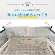 保温保冷バッグ 77L カゴごと収納 ショッピングバック 大容量 特大 折りたためる かばん クーラーバック 大口 ファスナー アウトドア 買い物 スーパー 配達