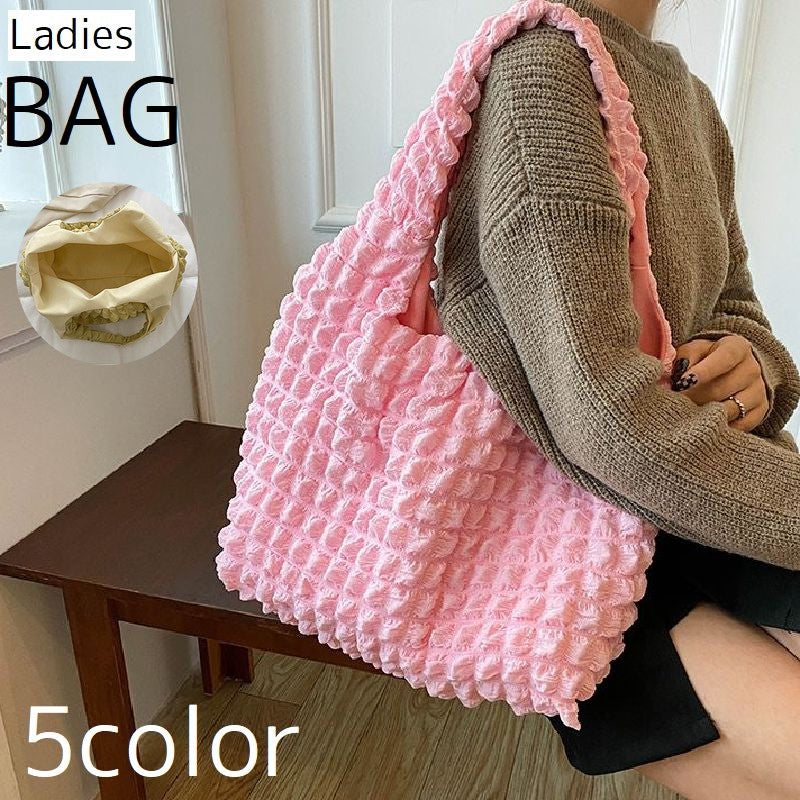 トートバッグ バッグ 鞄 レディース 女性 ポコポコ 肩掛け ショルダー 手提げ かわいい おしゃれ 収納 サブバッグ 買い物 お出かけ