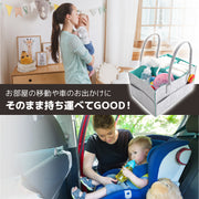 おむつストッカー おむつポーチ バッグ オムツ収納 大容量 ベビー用品 おもちゃ入れ 小物入れ 仕切り付き ポケット付き かご フェルト 持ち運び便利 多機能 赤ちゃん お出掛け 旅行 出産祝い