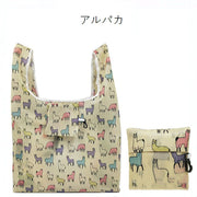 エコバッグ レディース メンズ 手提げ型 折りたたみ コンパクト マイバッグ ショッピングバッグ 総柄 花柄 ネコ おしゃれ
