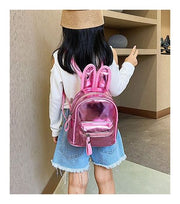 リュックサック 子供用 キッズ 女の子 男の子 バックパック デイパック 軽量 大容量 ウサギの耳付き 可愛い キラキラ 光沢感