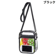 ミニショルダーバッグ ポシェット レディース メイクポーチ 小物入れ スマホ収納 肩掛け ななめ掛け 大容量 軽量 クリア 透明
