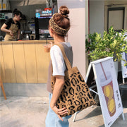 トートバッグ レディース 女性用 鞄 カバン ニット 豹柄 ヒョウ柄 アニマル柄 片掛け お出かけ お買い物 おしゃれ