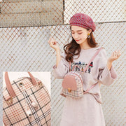 2wayバッグ ショルダーバッグ リュックサック レディース かばん 肩掛け ミニサイズ 小さめ コンパクト チェック柄 レザー調 おしゃれ かわいい カジュアル 鞄 女性用