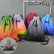 ナップサック リュック レディース メンズ 男女兼用 巾着 メッシュ グラデショーンカラー 英字ロゴ カジュアル お洒落 プールバッグ シューズケース ジム スポーツ フィットネス