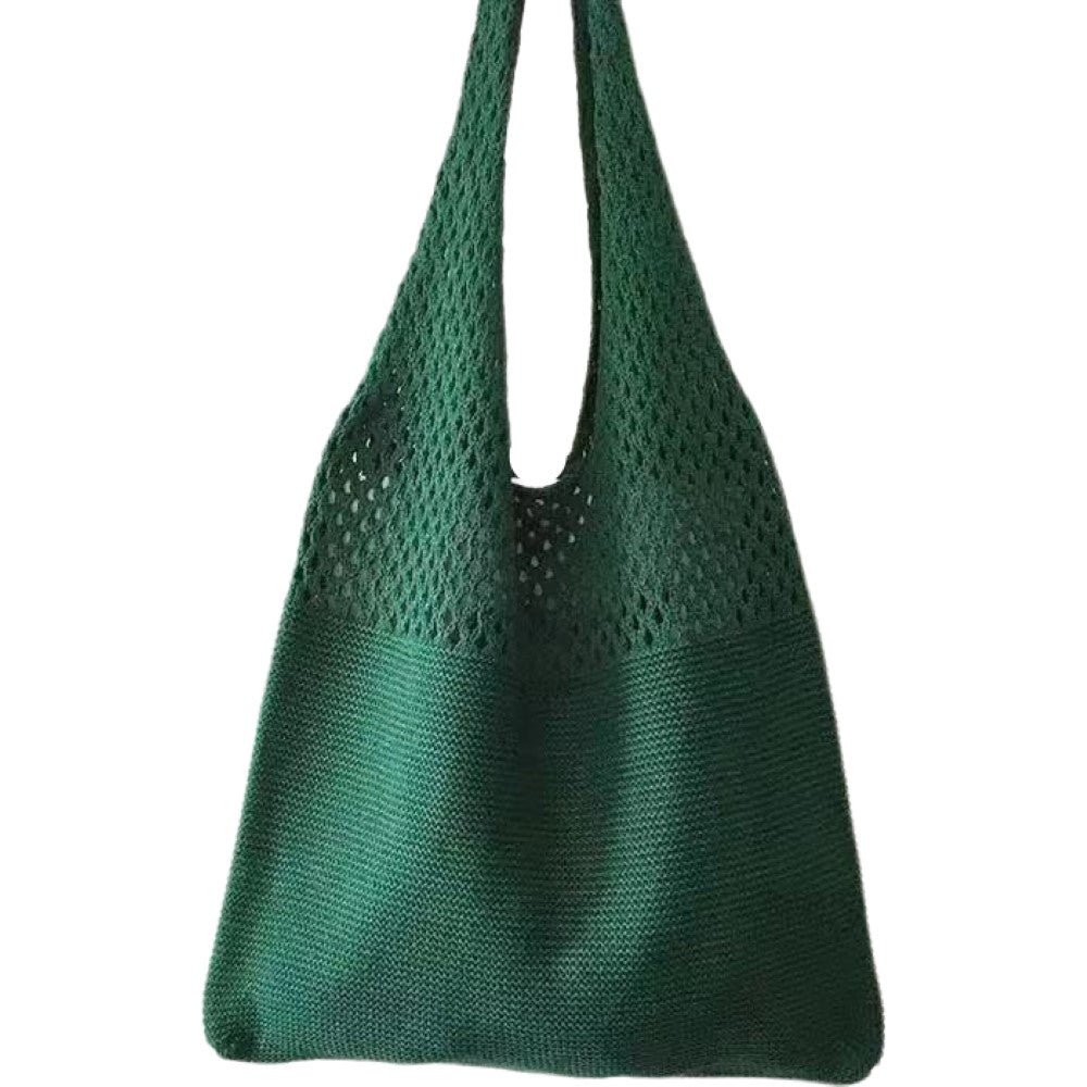 トートバッグ ショルダーバッグ レディース 女性用 肩掛け メッシュ ダークグリーン バリエーション画像