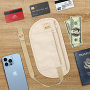 セキュリティポーチ ウエストポーチ シークレットポーチ 薄型 盗難防止 貴重品 パスポート 海外旅行 トラベルケース 防犯 スリ防止 紛失対策 腰 巻き付け 装着 服の下 アウトドア スポーツ 簡単 便利