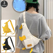 ボディバッグ ショルダーバッグ ワンショルダー レディース アヒル あひる 家鴨 おしゃれ かわいい ユニーク キュート アニマル 動物 目立つ 面白 肩掛け 斜め掛け カジュアル デイリー インパクト 存在感 お出かけ 女性用
