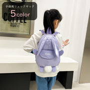 リュックサック デイパック 子ども用 子供用 女の子 男の子 ユニセックス 男女兼用 お揃い ペアルック ウサギ 兎 動物モチーフ アニマルモチーフ ダブルファスナー ループ付き マジック テープ 面ファスナー フロントポケット ロゴ ピンク ブラック ホワイト ガーリー カジュアル ポップ 可愛い キュート おしゃれ