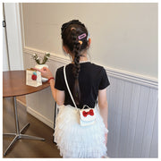 ショルダーバッグ ポシェット キッズ 子供 女の子 斜めがけ ミニサイズ コンパクト 小さめ レザー調 かわいい キュート リボン