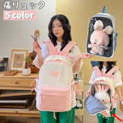 リュックサック リュック オタ活 推し活 レディース 女性 痛バ 痛バッグ かばん 鞄 大容量 リア窓 推しグッズ デイバッグ 肩掛け ファスナー式 外ポケット 大きめ 学生