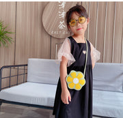 ポシェット ショルダーバッグ ミニバッグ キッズ 子供 女の子 鞄 カバン 肩掛け 斜め掛け ファスナー フラワー 花 コンパクト 小さめ かわいい キュート ナチュラル おしゃれ ガーリー お出かけ お買い物