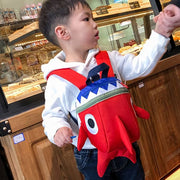 ハーネス付きリュック リュックサック バック ハーネス サメ かっこいいアニマル  キャラクター 取っ手付 チャック お出掛け お散歩 旅行 転倒防止 迷子防止 男の子 キッズ
