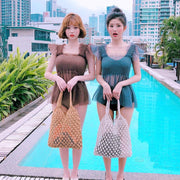 トートバッグ メッシュバッグ レディース 女性 カバン 鞄 編みバッグ 網バッグ イエロー ブラック ピンク カーキ かわいい キュート さわやか 涼しげ 春 夏