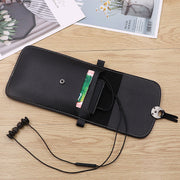スマホポーチ バッグ スマホ用品 ブラック グレー ピンク PUレザー シンプル 薄い 紛失防止