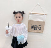 ショルダーバッグ ポシェット キッズ 女の子 子供用 鞄 カバン かばん ミニバッグ 斜め掛け 肩掛け ツイード フェイクパール チェーンストラップ マグネットボタン リボン りぼん ホワイト ブラック かわいい おしゃれ