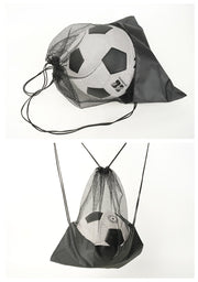 サッカーボールバッグ ナップサック サッカーボール入れ 1個入れ ボールバッグ メッシュ シンプル 無地 サッカーボール バスケットボール 収納 持ち運び 通学 黒 ブラック 習い事 スクール