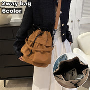 2wayバッグ ショルダーバッグ ハンドバッグ 巾着型 レディース 女性 鞄 カバン ポケット 大容量 カジュアル おしゃれ シンプル お出かけ アウトドア