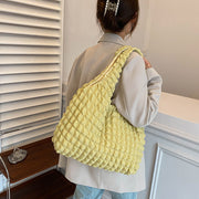 トートバッグ ポップコーンバッグ レディース 女性用 鞄 カバン ワッフル 凸凹 立体 大きめ 大容量 肩掛け 手提げ お出かけ お買い物 エコバッグ かわいい おしゃれ