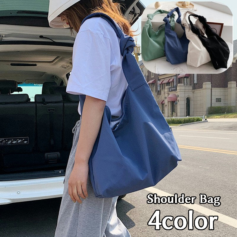 ショルダーバッグ 肩掛けバッグ レディース 女性 婦人用 鞄 かばん ナイロン 無地 単色 シンプル おしゃれ かわいい 大きめ 大容量 エレガント 上品 大人女子 きれいめ お出かけ 普段使い 通勤 通学